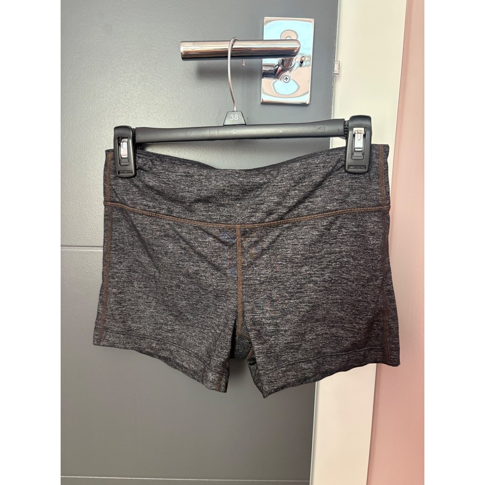 Athleta Womens Small Gray Space Dye Athletic Yoga Running Shorts Heathered